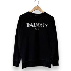 Balmain Paris Logo Crewneck Sweatshirt Black